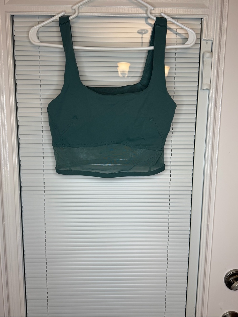 lululemon athletica Teal Green Mesh-Hem Crop Sports Bra